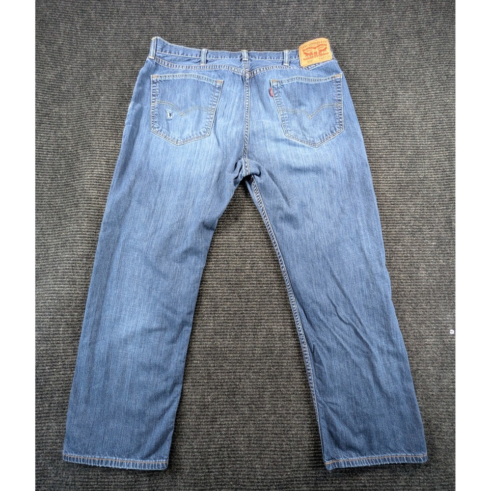 Levi's 505 Jeans Mens 40x30 Blue Denim Cotton Stretch High Rise Straight Leg - Picture 2 of 15